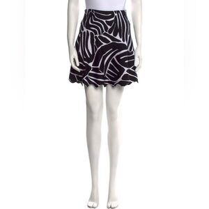 Issa Black and White Patterned Skirt Size S